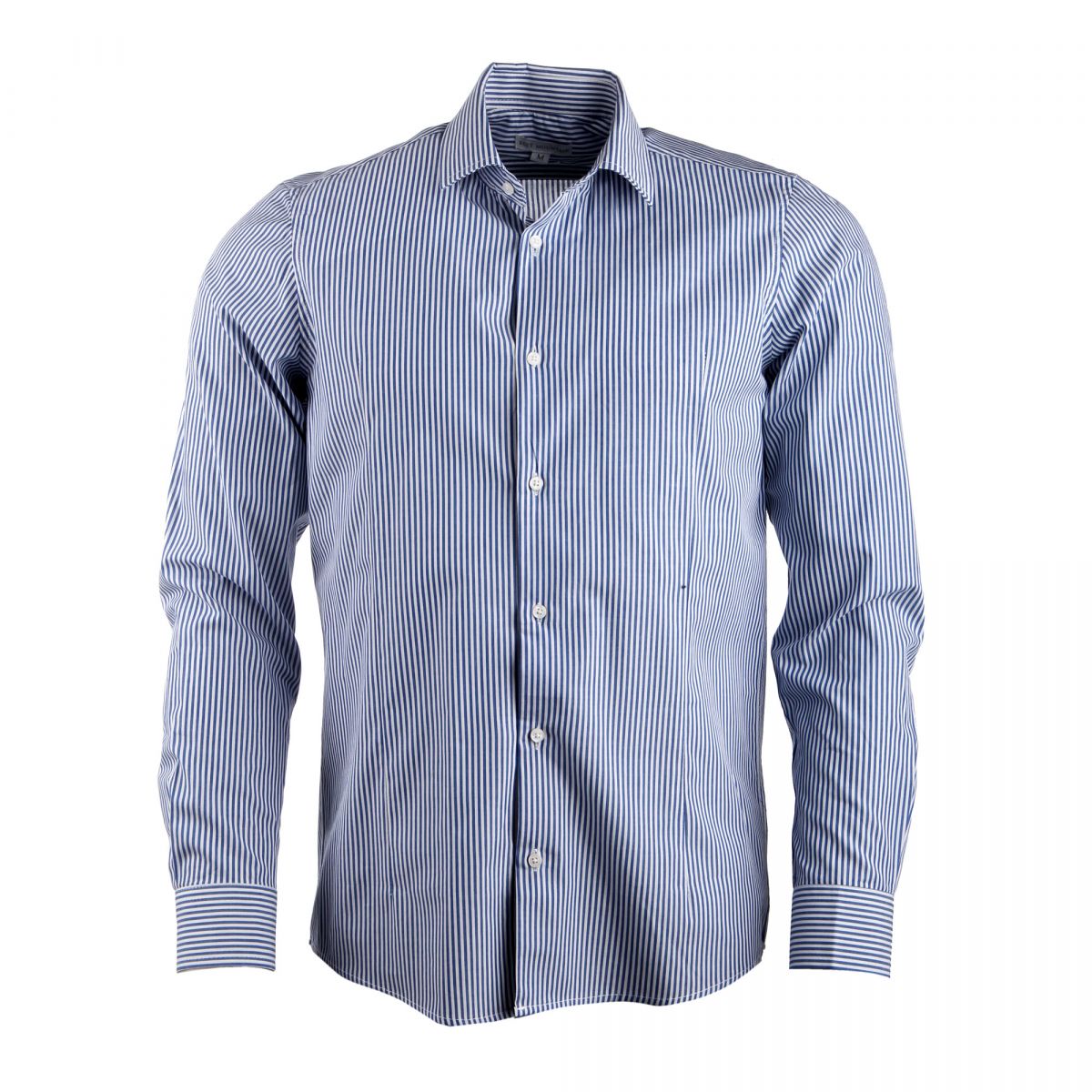 Chemise manches longues droite rayée bleue Homme BEST ...