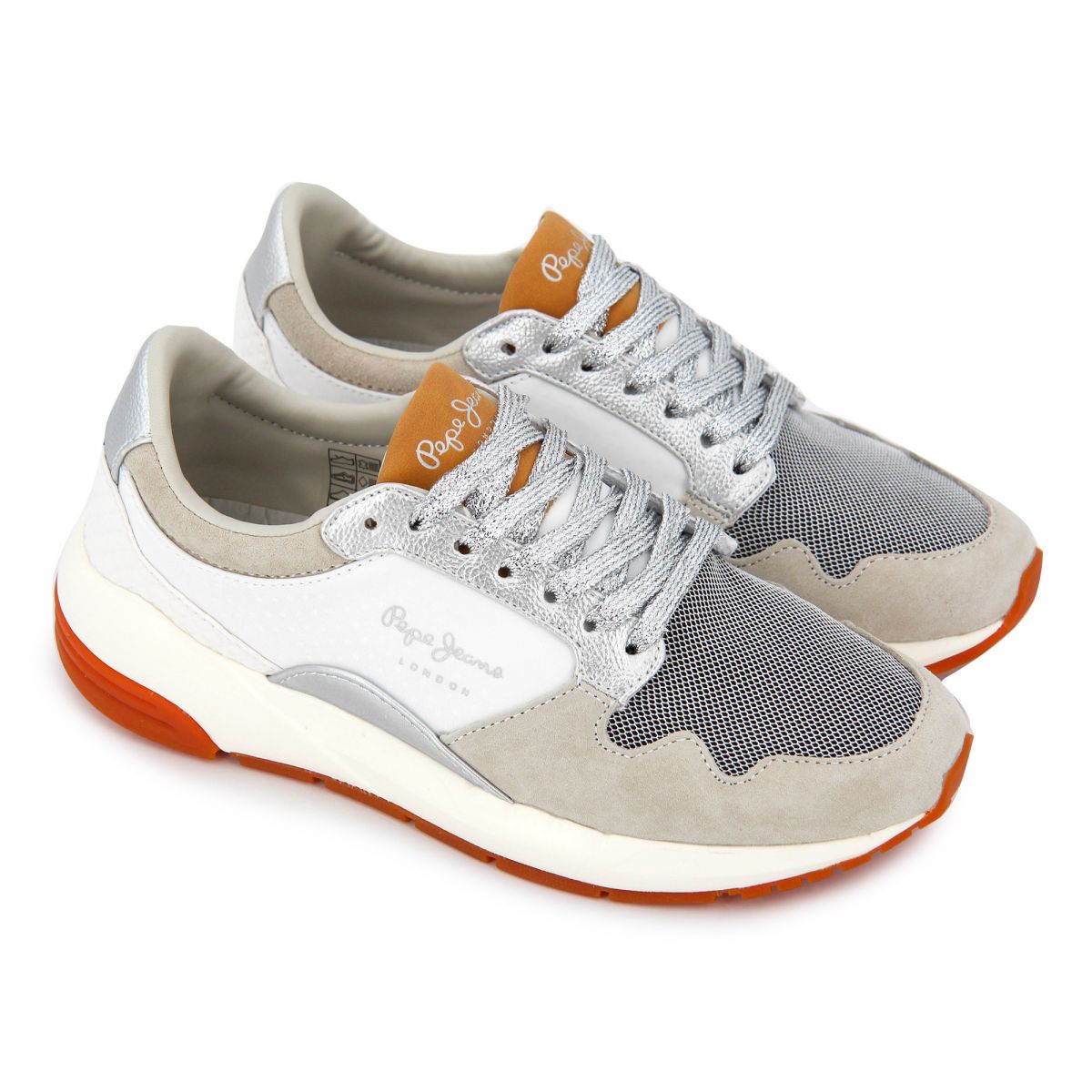 Baskets white/silver pls30857911 t36/41 Femme PEPE JEANS à prix