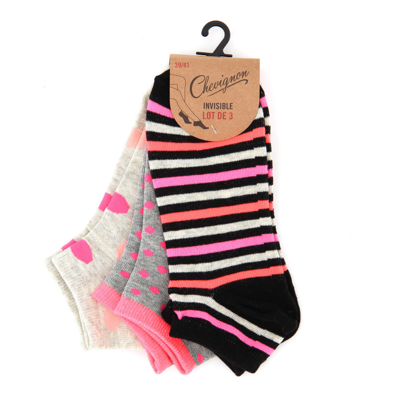 Lot de 3 paires de socquettes Sadia Femme CHEVIGNON marque pas cher prix dégriffés destockage