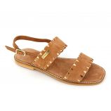 Sandales Mokas plates brides ajour argent Femme LES TROPEZIENNES PAR M.BELARBI marque pas cher prix dégriffés destockage
