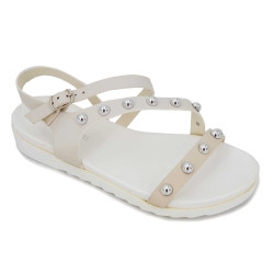 Sandales plates à brides cloutées semelle crantée Femme MARIAMARE marque pas cher prix dégriffés destockage