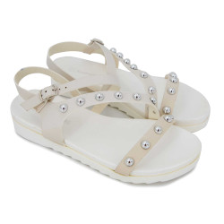 Sandales plates à brides cloutées semelle crantée Femme MARIAMARE marque pas cher prix dégriffés destockage