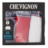 Lot de 3 boxers Boyan coton stretch doux Homme CHEVIGNON marque pas cher prix dégriffés destockage