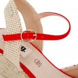 Sandales compensées rayées toile légère semelle corde boucle Femme MTNG marque pas cher prix dégriffés destockage