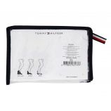 Lot de 3 chaussettes différentes bleu blanc rouge coton stretch Femme TOMMY HILFIGER marque pas cher prix dégriffés destockage