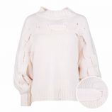 Pull manches longues laine coton doux Femme CARE OF YOU