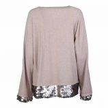 Pull manches longues raglan laine paillette Femme CARE OF YOU marque pas cher prix dégriffés destockage