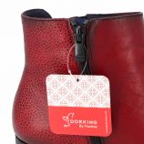 Bottines à talon cuir lisse grainé contrasté zip Femme DORKING marque pas cher prix dégriffés destockage
