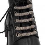 Rangers cuir crantée micro-perle argent lacet zip Femme MIMMU marque pas cher prix dégriffés destockage
