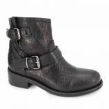 Bottines cuir effet python boucle argent zip Femme MIMMU marque pas cher prix dégriffés destockage