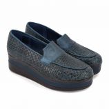 Mocassins compensés cuir wozz Femme YVES DESFARGE marque pas cher prix dégriffés destockage