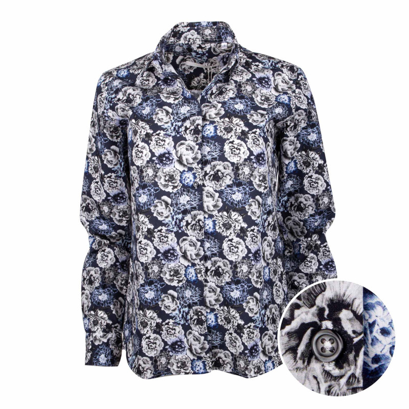Chemise manches longues fleurs coton Femme TED LAPIDUS marque pas cher prix dégriffés destockage