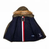 Doudoune manches longues avec capuche fausse fourrure amovible Homme TOMMY HILFIGER marque pas cher prix dégriffés destockage