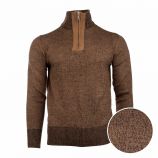 Pull manches longues maille chinée col camionneur zip Homme TORRENTE