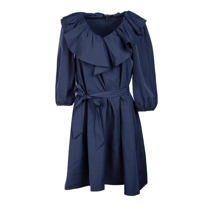 Robe Manche 3 4 Bleu Slf Volla 16078469 Femme Selected A Prix