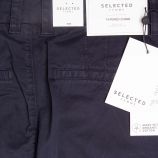 Pantalon toile navy slf megan 16068078 Femme SELECTED marque pas cher prix dégriffés destockage