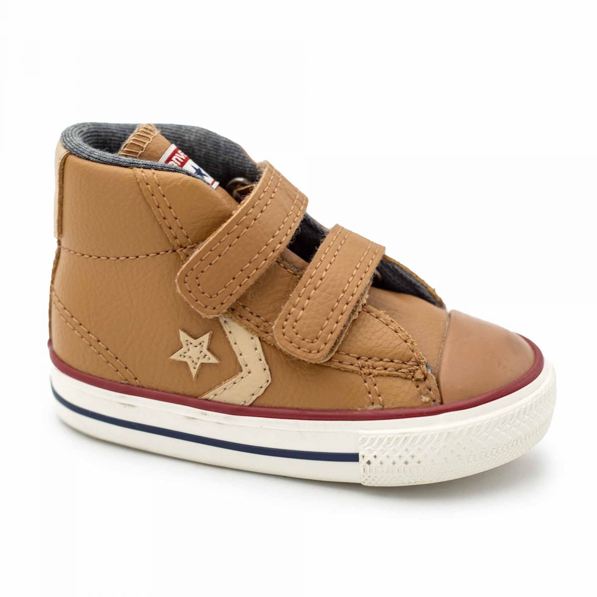 Basket Montante Cuir Camel c Enfant Converse A Prix Degriffe