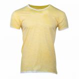 Tee shirt coton chiné manches courtes col V Mesa Homme BLAGGIO marque pas cher prix dégriffés destockage