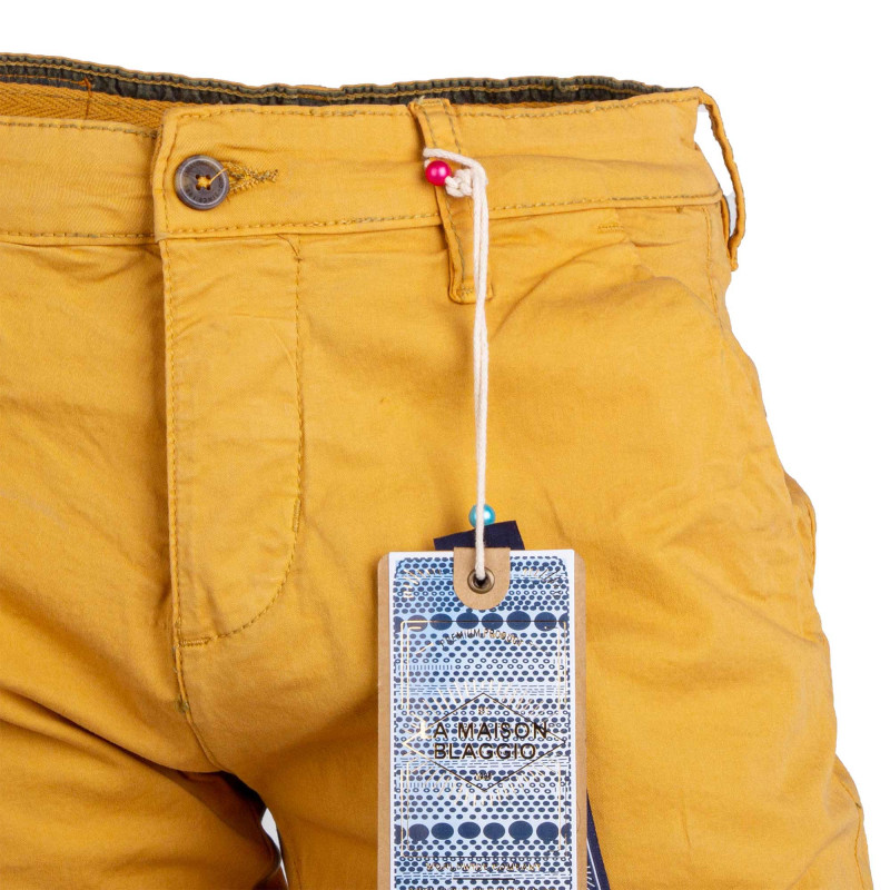 Bermuda chino venili coton stretch popeline revers gansé bouton Homme BLAGGIO marque pas cher prix dégriffés destockage Bermuda chino venili coton stretch popeline revers gansé bouton Homme BLAGGIO marque pas cher prix dégriffés destockage