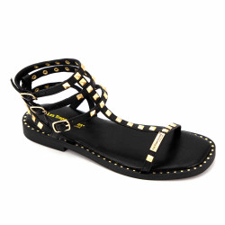 Sandales hautes cuir léger clouté Coralie Femme LES TROPEZIENNES PAR M.BELARBI marque pas cher prix dégriffés destockage