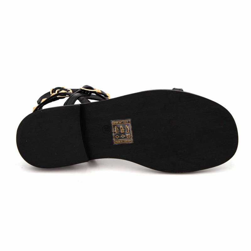 Sandales hautes cuir léger clouté Coralie Femme LES TROPEZIENNES PAR M.BELARBI marque pas cher prix dégriffés destockage