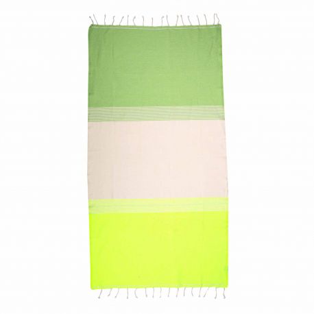Fouta tricolore coton 100x200cm WIDA marque pas cher prix dégriffés destockage