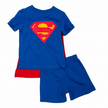 Pyjama avec cape amovible en coton Enfant SUPERMAN marque pas cher prix dégriffés destockage