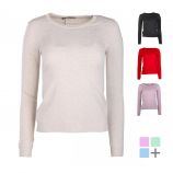 Pull manches longues rond laine cachemire Femme REAL CASHMERE