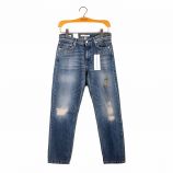 Jean destroy tapered droit taille normale coton Femme CALVIN KLEIN