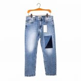 Jean patchwork tapered droit taille normale coton Femme CALVIN KLEIN