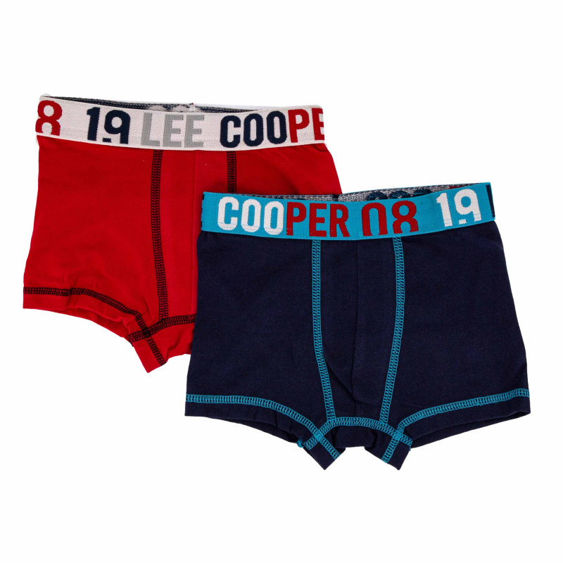Boxer lot x2 coton doux stretch Enfant LEE COOPER marque pas cher prix dégriffés destockage