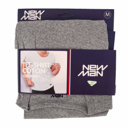 Tee shirt basique cintré coton Homme NEW MAN marque pas cher prix dégriffés destockage