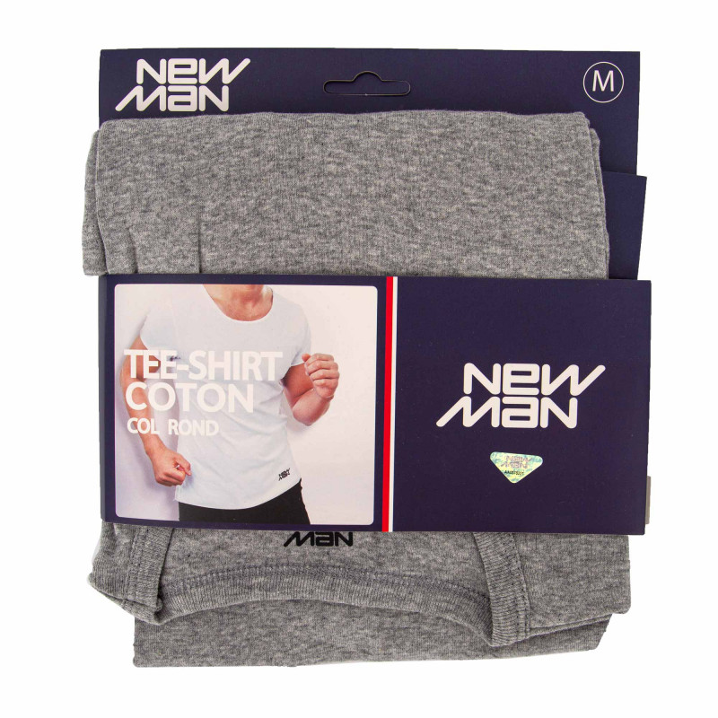 Tee shirt basique cintré coton Homme NEW MAN marque pas cher prix dégriffés destockage