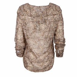 Blouse col tunisien imprimé léopard Femme VERO MODA marque pas cher prix dégriffés destockage