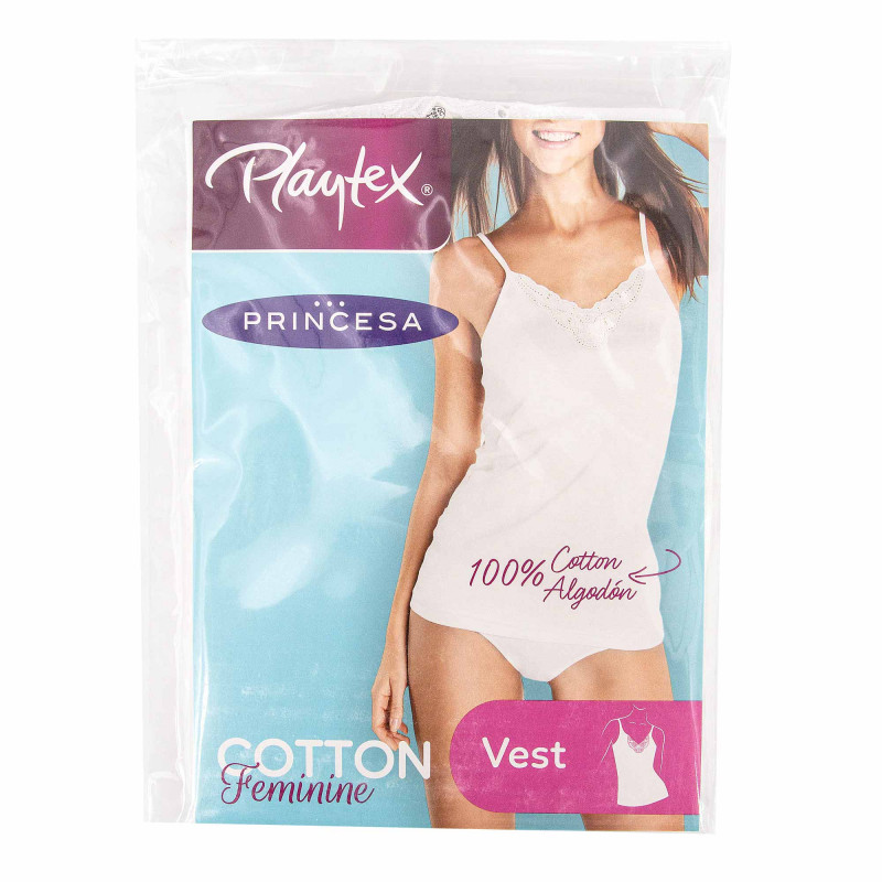 Tee shirt débardeur brettelle coton doux dentelle Femme PLAYTEX marque pas cher prix dégriffés destockage