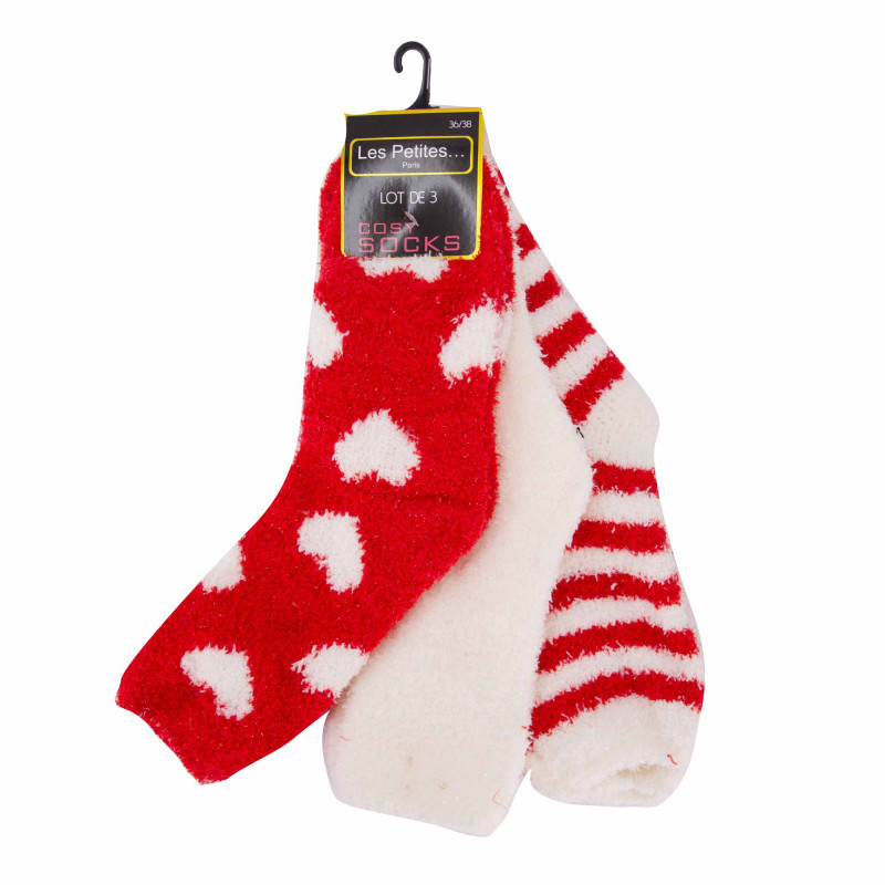 Lot de 3 cosy chaussettes clodette Femme LES PETITES...PARIS marque pas cher prix dégriffés destockage