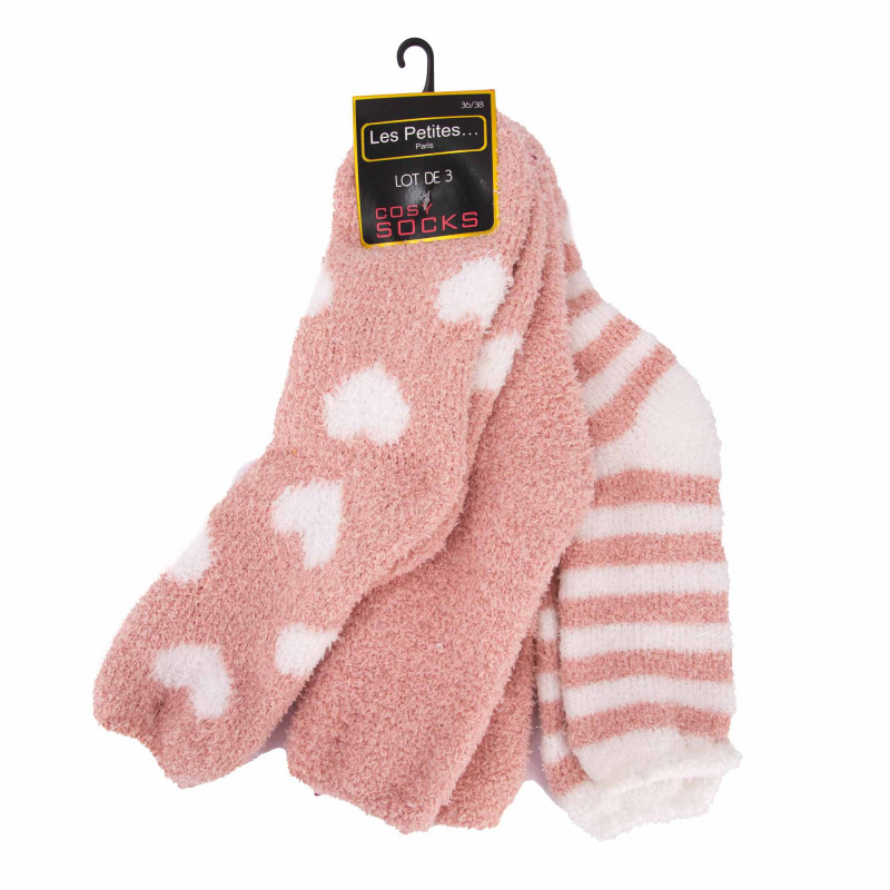 Lot de 3 cosy chaussettes clodette Femme LES PETITES...PARIS marque pas cher prix dégriffés destockage