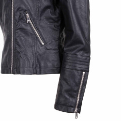 Veste col v biker manches longues simili cuir Emmy Femme ONLY marque pas cher prix dégriffés destockage Veste col v biker manches longues simili cuir Emmy Femme ONLY marque pas cher prix dégriffés destockage