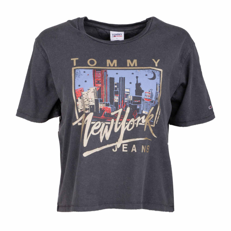 Tee shirt manches courtes New York femme TOMMY HILFIGER marque pas cher prix dégriffés destockage