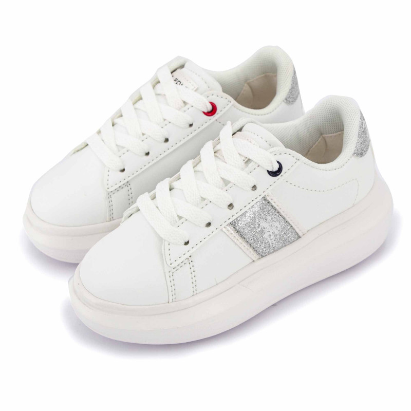 Baskets blanc argent helis 004kEnfant US POLO
