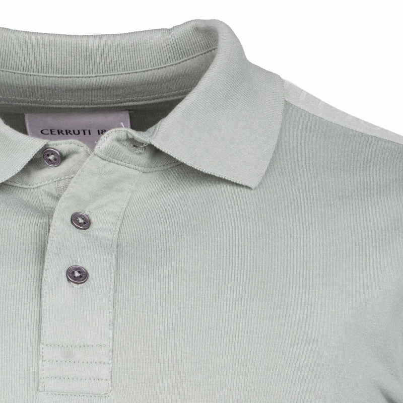 Polo manches courtes coton doux bande logo épaule ballabile Homme CERRUTI marque pas cher prix dégriffés destockage