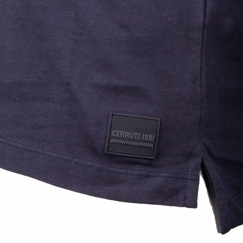 Polo manches courtes coton doux bande logo épaule ballabile Homme CERRUTI marque pas cher prix dégriffés destockage