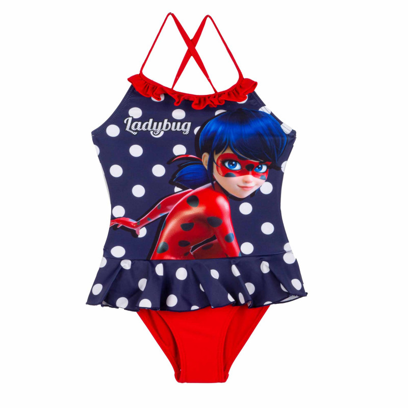 Maillot de bain 1pcs à pois et volants miraculous Enfant MIRACULOUS marque pas cher prix dégriffés destockage