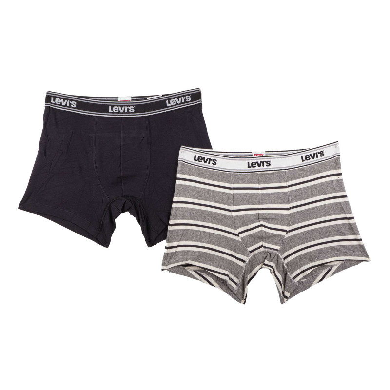 Pack 2 boxers coton stretch confort gris et noir Homme LEVI'S marque pas cher prix dégriffés destockage