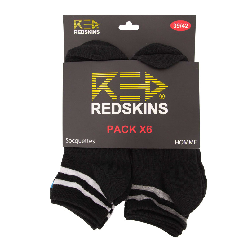 Pack de 6 socquettes rayées multicolores ricardo Homme REDSKINS marque pas cher prix dégriffés destockage Pack de 6 socquettes rayées multicolores ricardo Homme REDSKINS marque pas cher prix dégriffés destockage