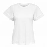 Tee shirt manches courtes brodées coton Femme ONLY