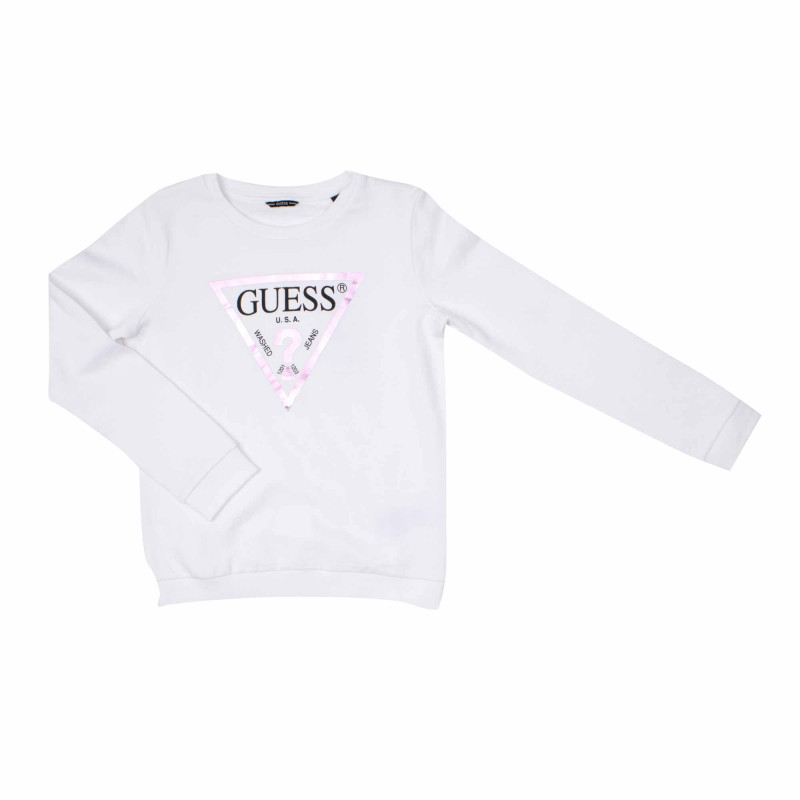 Sweat manches longues inscription logo coton Enfant GUESS marque pas cher prix dégriffés destockage