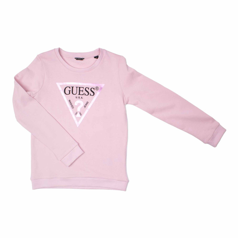 Sweat manches longues inscription logo coton Enfant GUESS marque pas cher prix dégriffés destockage