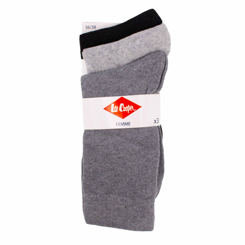 Chaussettes unies lot x3 Femme LEE COOPER marque pas cher prix dégriffés destockage Chaussettes unies lot x3 Femme LEE COOPER marque pas cher prix dégriffés destockage