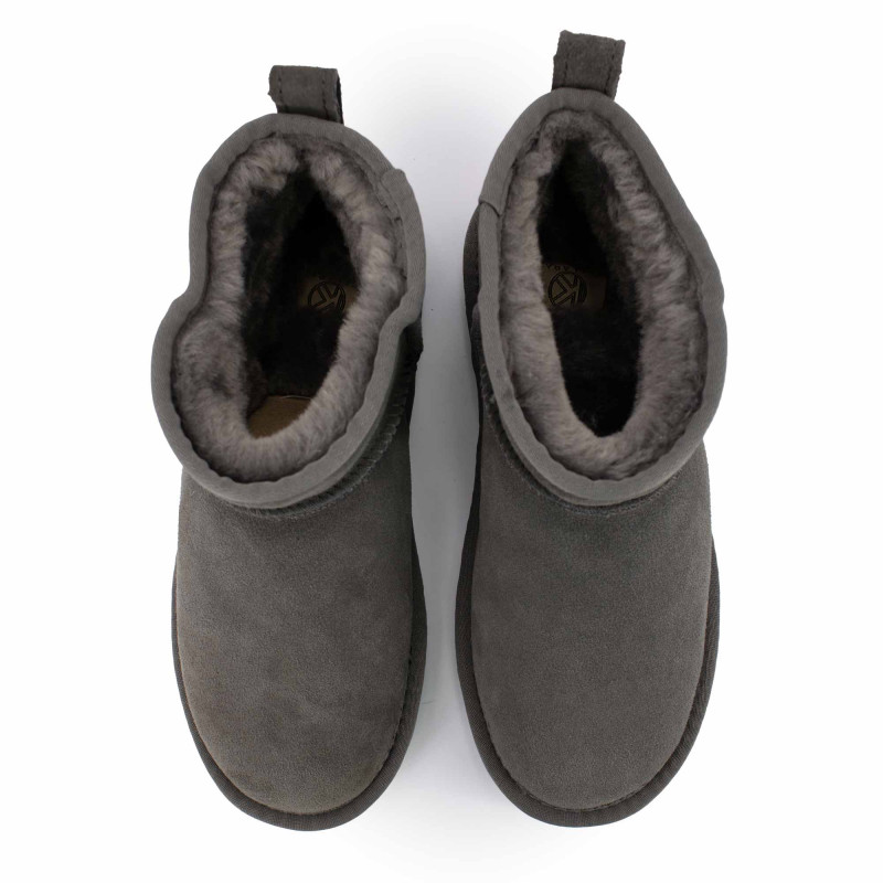 Bottines basses fourrées tige cuir doublées synthétique Femme KELARA marque pas cher prix dégriffés destockage